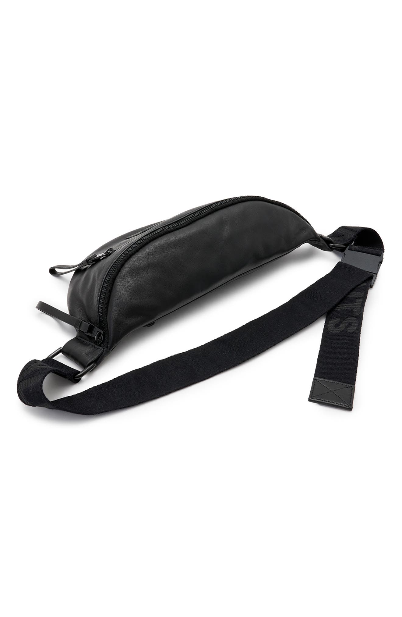 AllSaints Itoko Lambskin Leather Bum Bag, Alternate, color, 