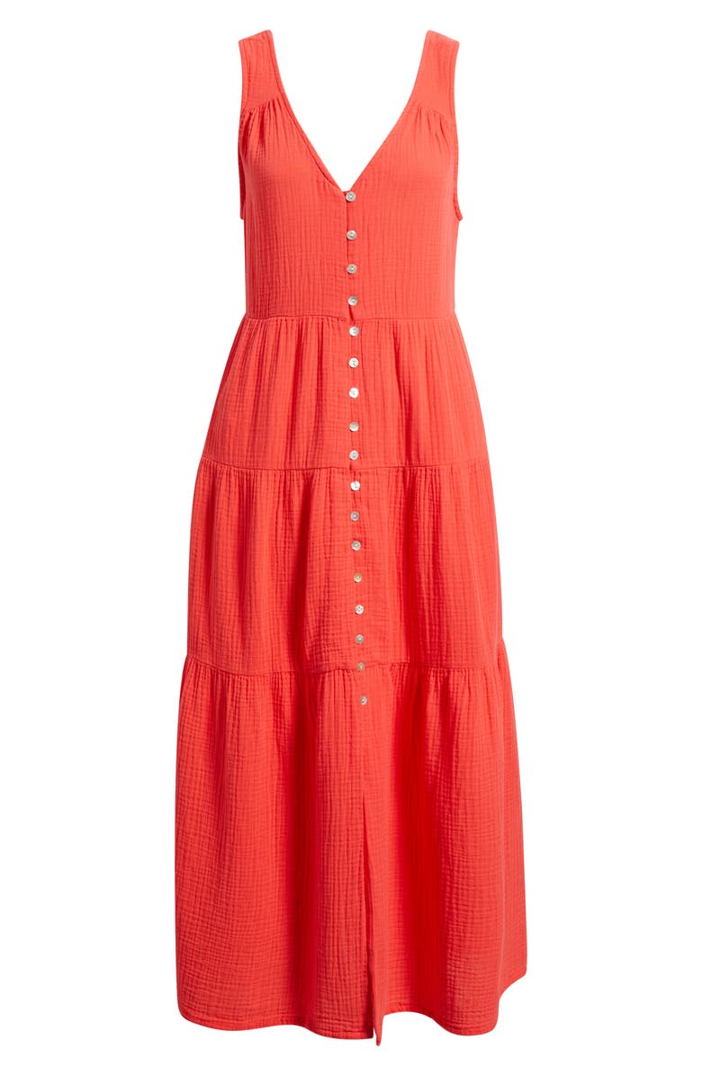 Marine Layer Corinne Sleeveless Organic Cotton Gauze Maxi Dress, Alternate, color, 