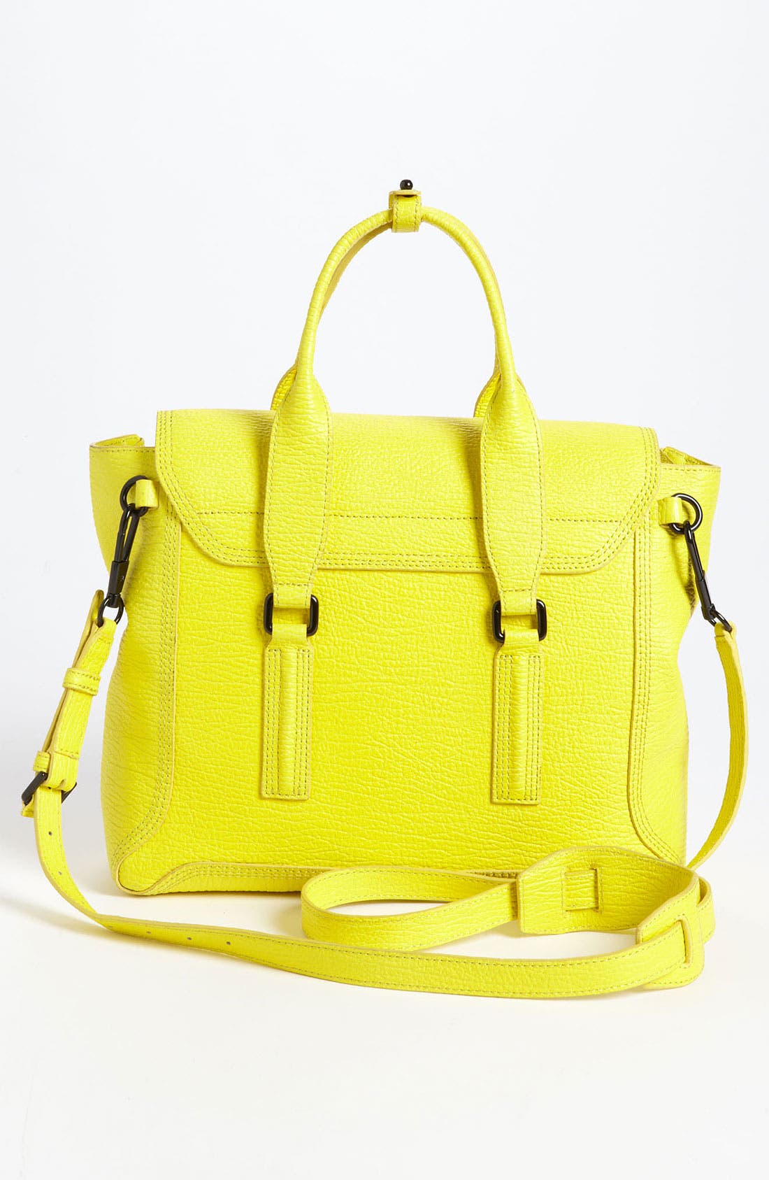 'Medium Pashli' Leather Satchel, Alternate, color, ELECTRIC YELLOW