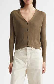 Nili Lotan Nari Silk Rib Cardigan