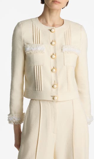 ジャケット [SHOPPERMADE] Classical Fringe Tweed Jacket (2color) CHANEL CC Logo Lesage Tweed Fringe Fitted Jacket Multicolor