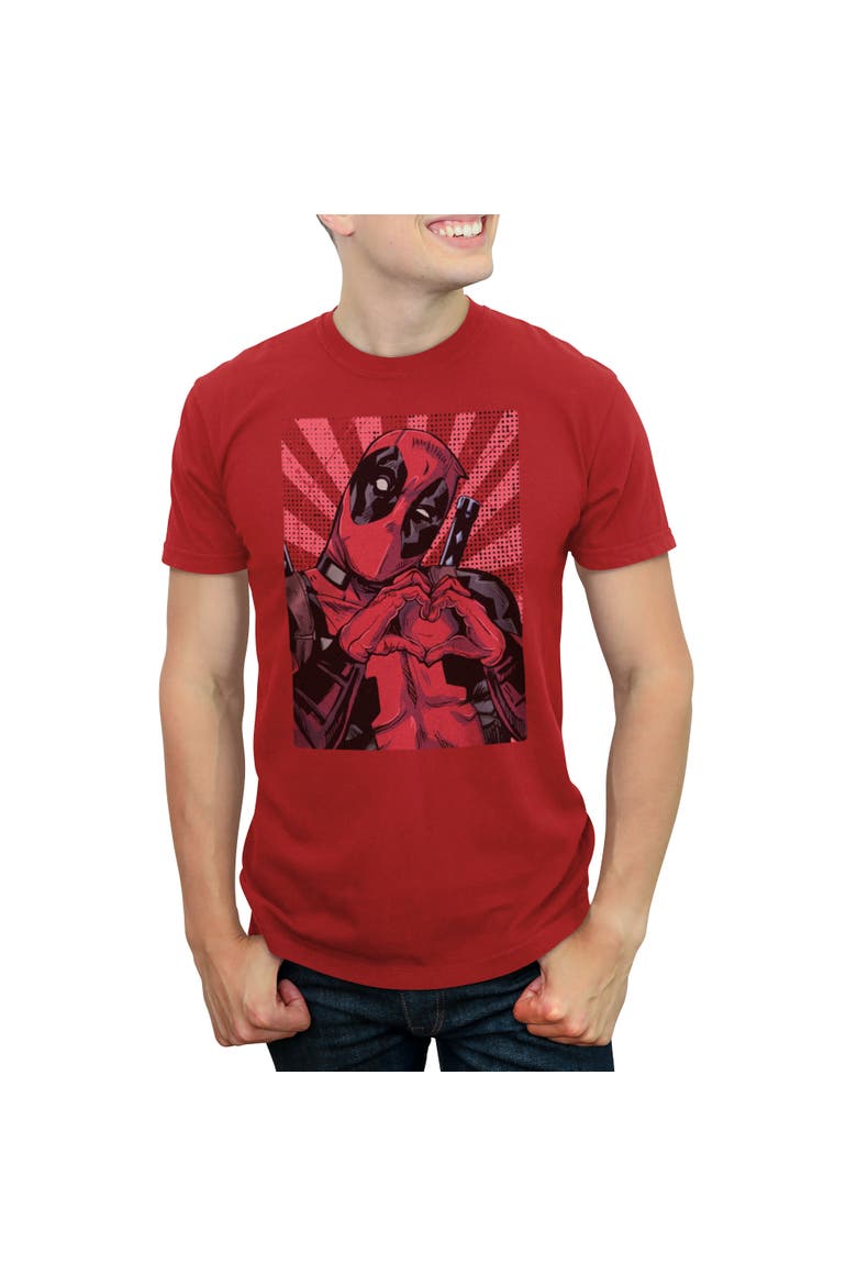 Men's Marvel Deadpool Heart You Graphic Tee, Main, color, Red