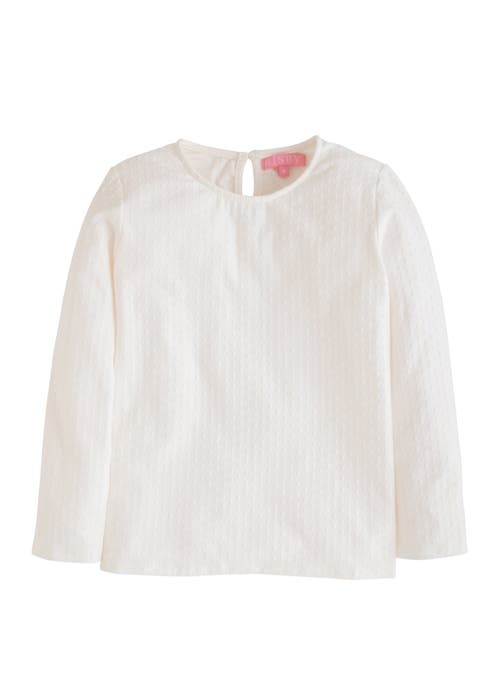 Bisby Kids' Snow Pointelle Essential Tee In Snow Pointelle