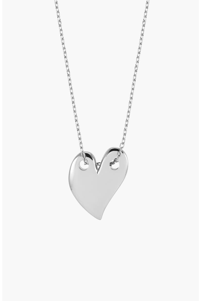 Loff Maxi Heart Necklace in Silver, Main, color, Silver