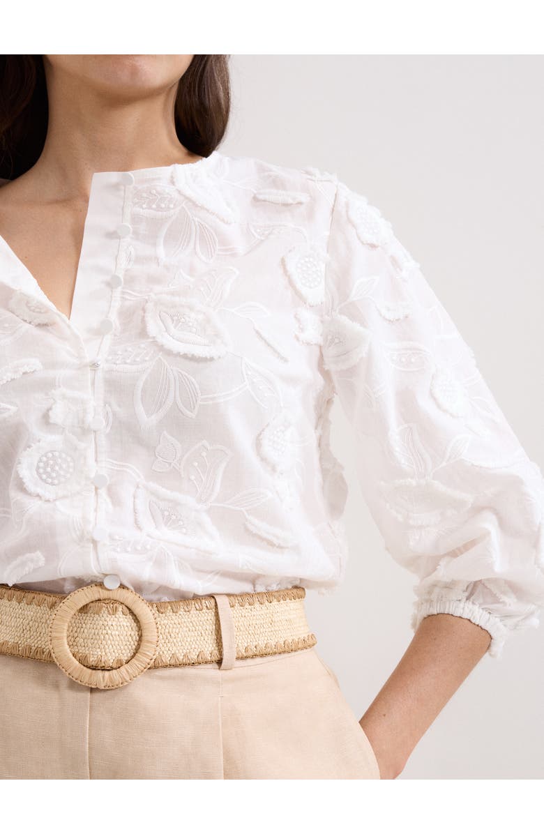 Phase Eight Daisy Texture Blouse, Alternate, color, White