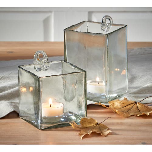 Tag Clarity Clear Square Glass Votive Candleholder For Decor In Transparent