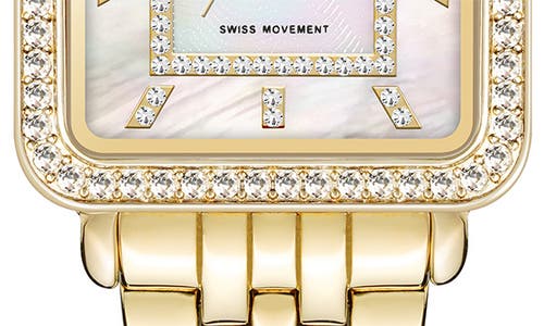 Anne Klein Crystal Bracelet Watch, 26mm X 32mm In Gold