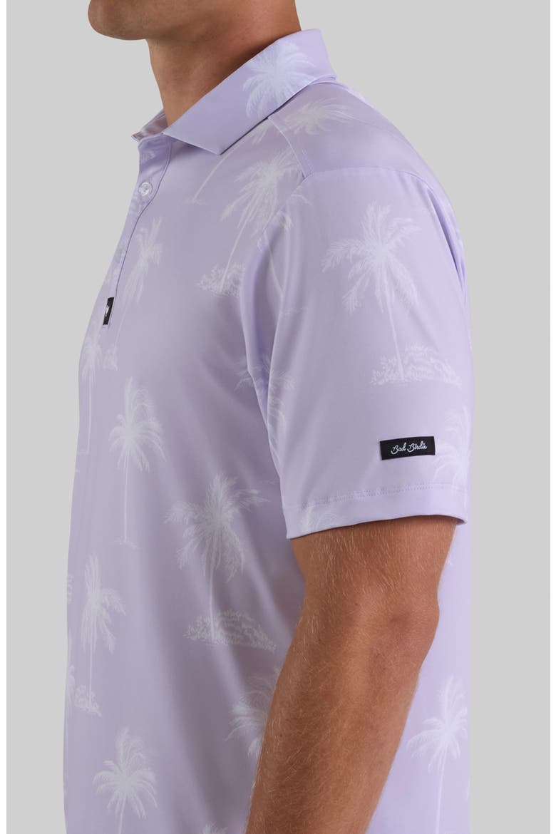 Core Palm Tree Print Performance Golf Polo, Alternate, color, TEQUILA SUNRISE LAVENDER BLUE