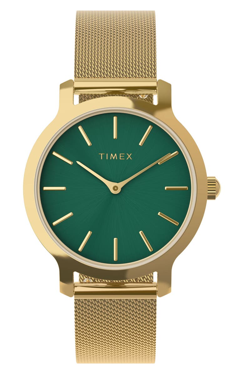 Timex<sup>®</sup> Transcend Mesh Strap Watch, 31mm, Main, color, Gold