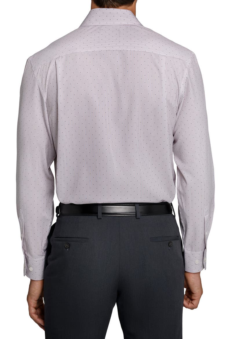 Slim Fit Stripe Dot Performance Dress Shirt, Alternate, color, KHAKI
