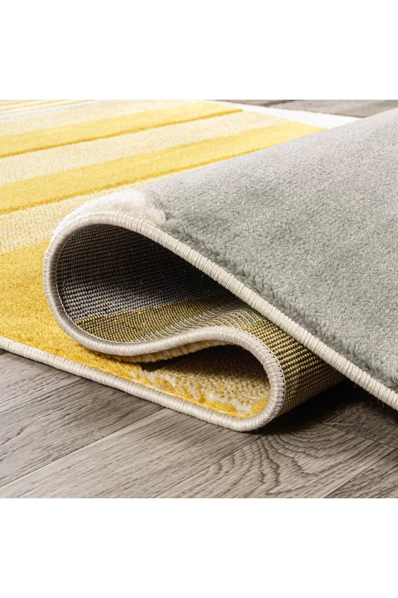 Nicky Geometric Striped Circles Area Rug, Alternate, color, Gray/Yellow/Cream