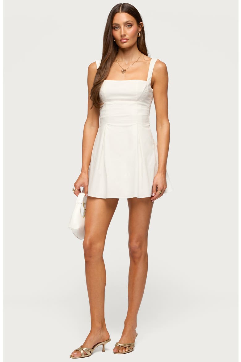Hila Tie Back Sleeveless Minidress, Alternate, color, WHITE