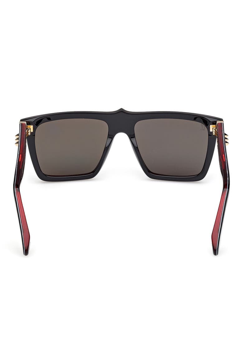 56mm Square Sunglasses, Alternate, color, BLACK / GOLD / ZEISS SMOKE