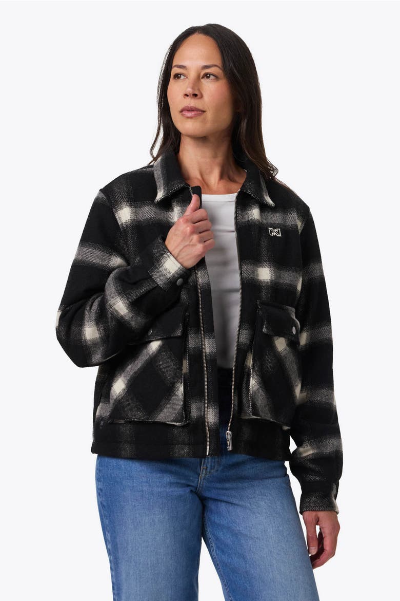 Women's Kodiak Plaid Heated Jacket, Alternate, color, Black and White