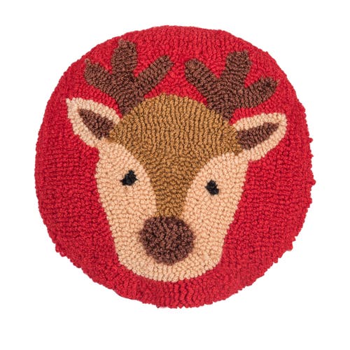 C & F Home C&f Home Christmas Round Hooked Pillows In Multi