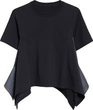 Sacai Lightweight Cotton Jersey & Denim T-Shirt