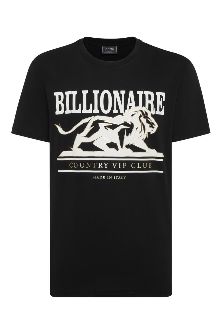T-Shirt Round Neck Ss Lion Men, Main, color, black