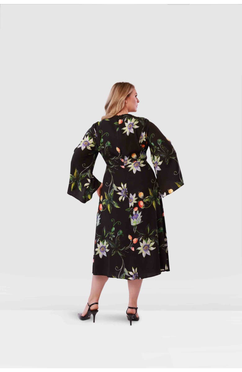 Gabriella Rossetti Lucrezia Silk Twill Dress in Dark Floral, Alternate, color, 