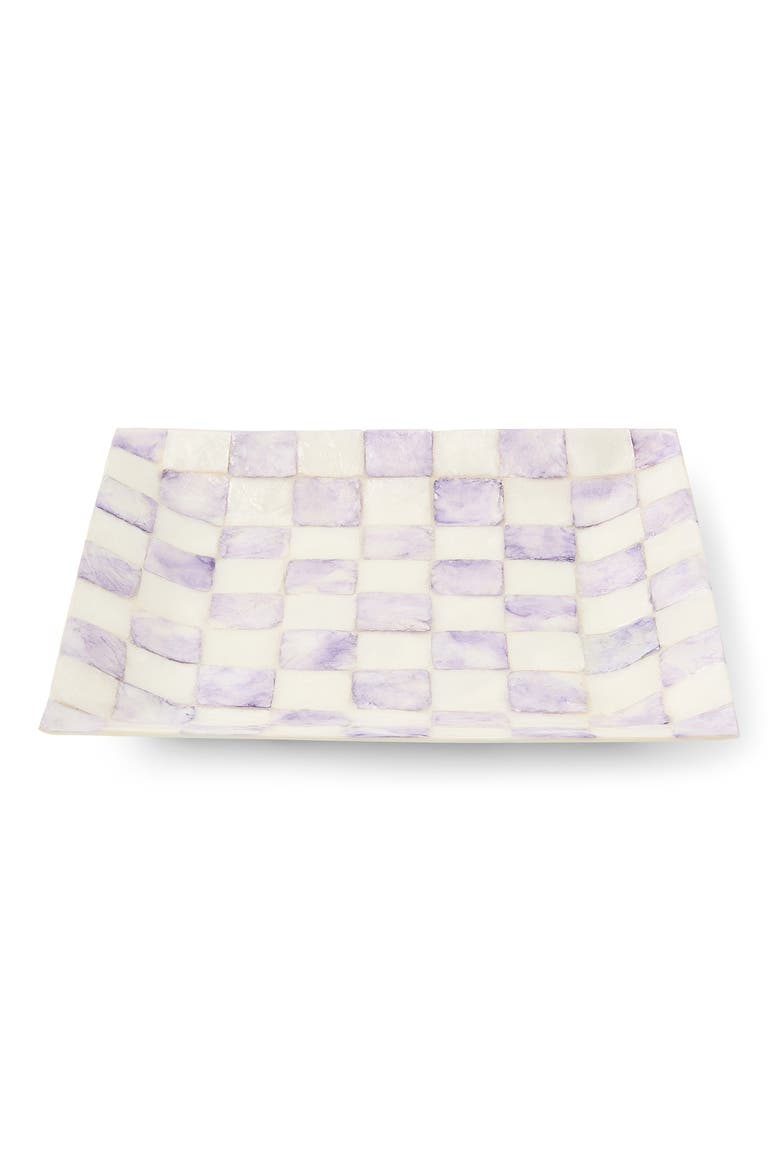 Violet Check Capiz Catchall Tray, Alternate, color, VIOLET