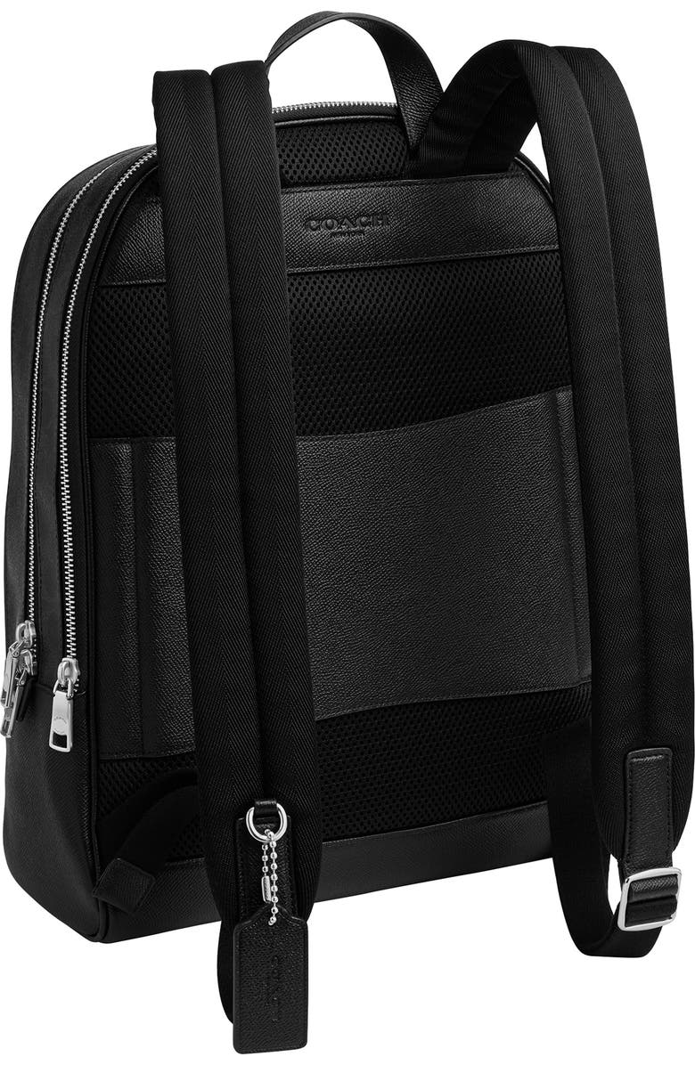 COACH Wade Logo Jacquard Canvas & Leather Backpack, Alternate, color, Black Signature