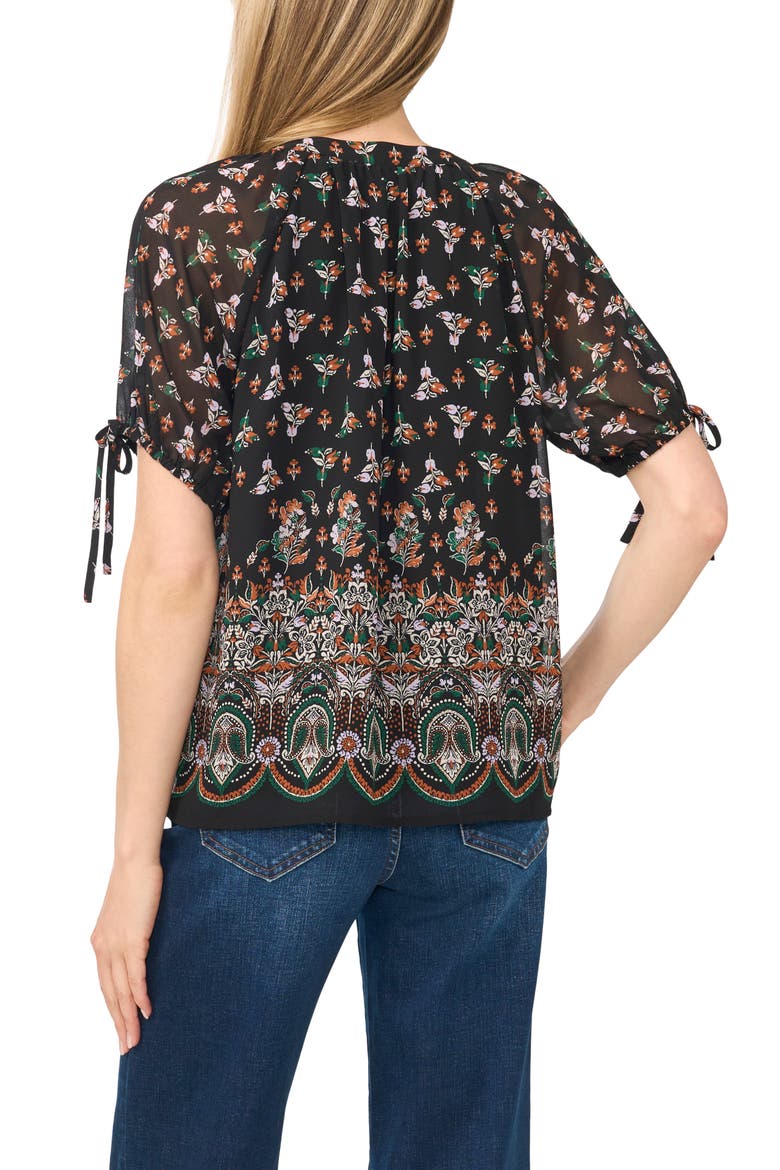 Floral Print Raglan Top, Alternate, color, ALPINE GREEN