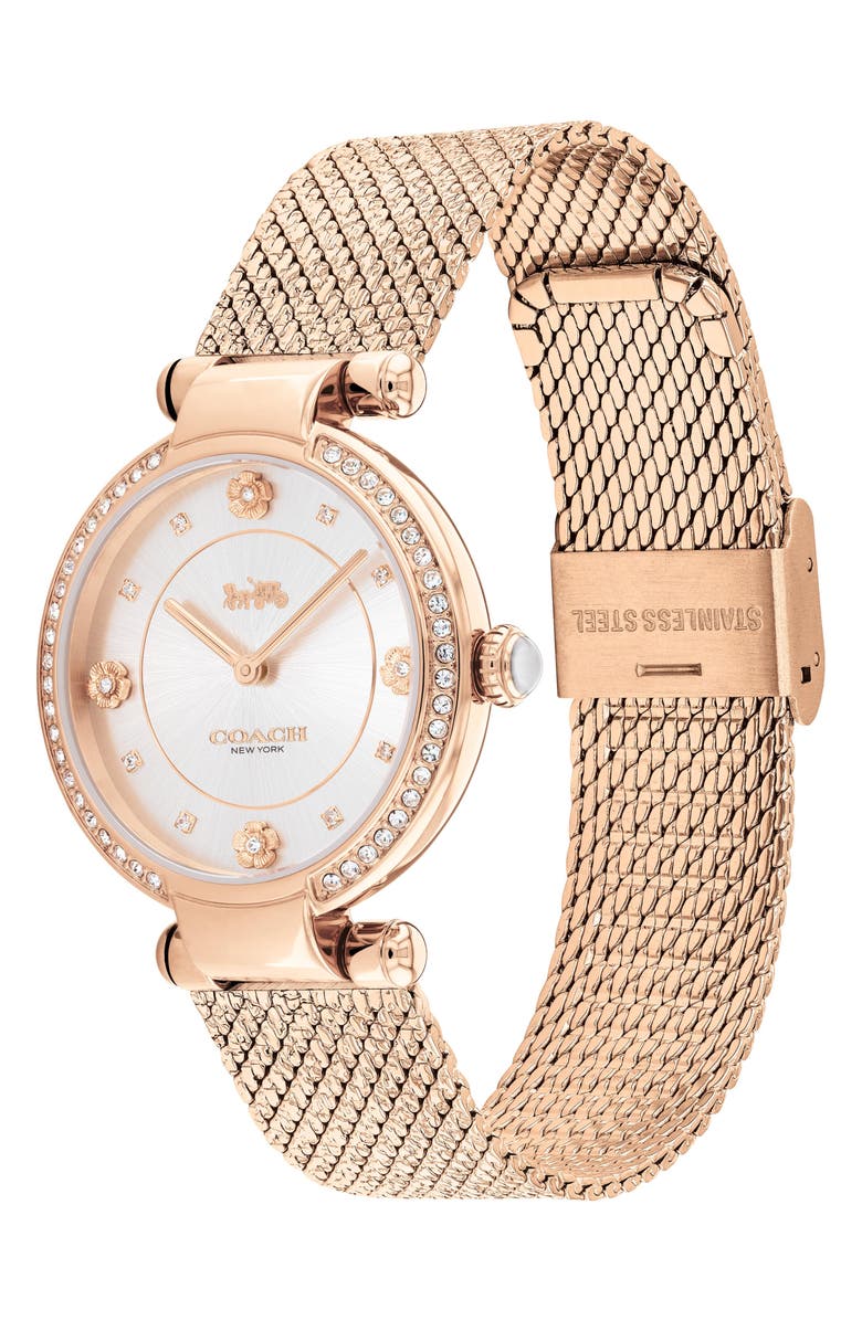 COACH Cary Mesh Bracelet Watch, 34mm, Alternate, color, 