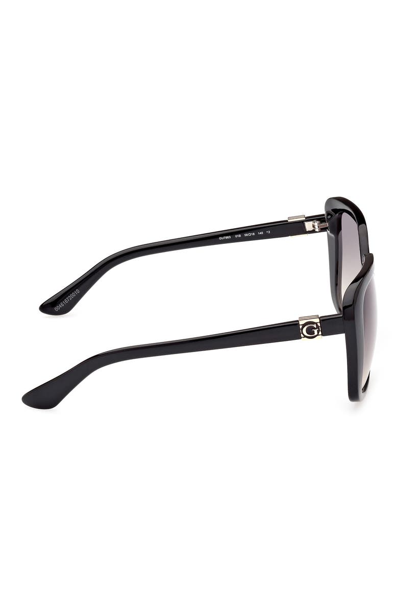 Square Sunglasses, Alternate, color, SHINY BLACK / GRADIENT SMOKE
