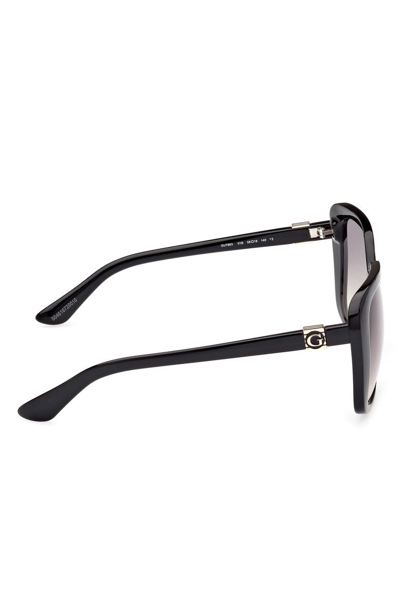 GUESS Square Sunglasses, Alternate, color, Shiny Black / Gradient Smoke