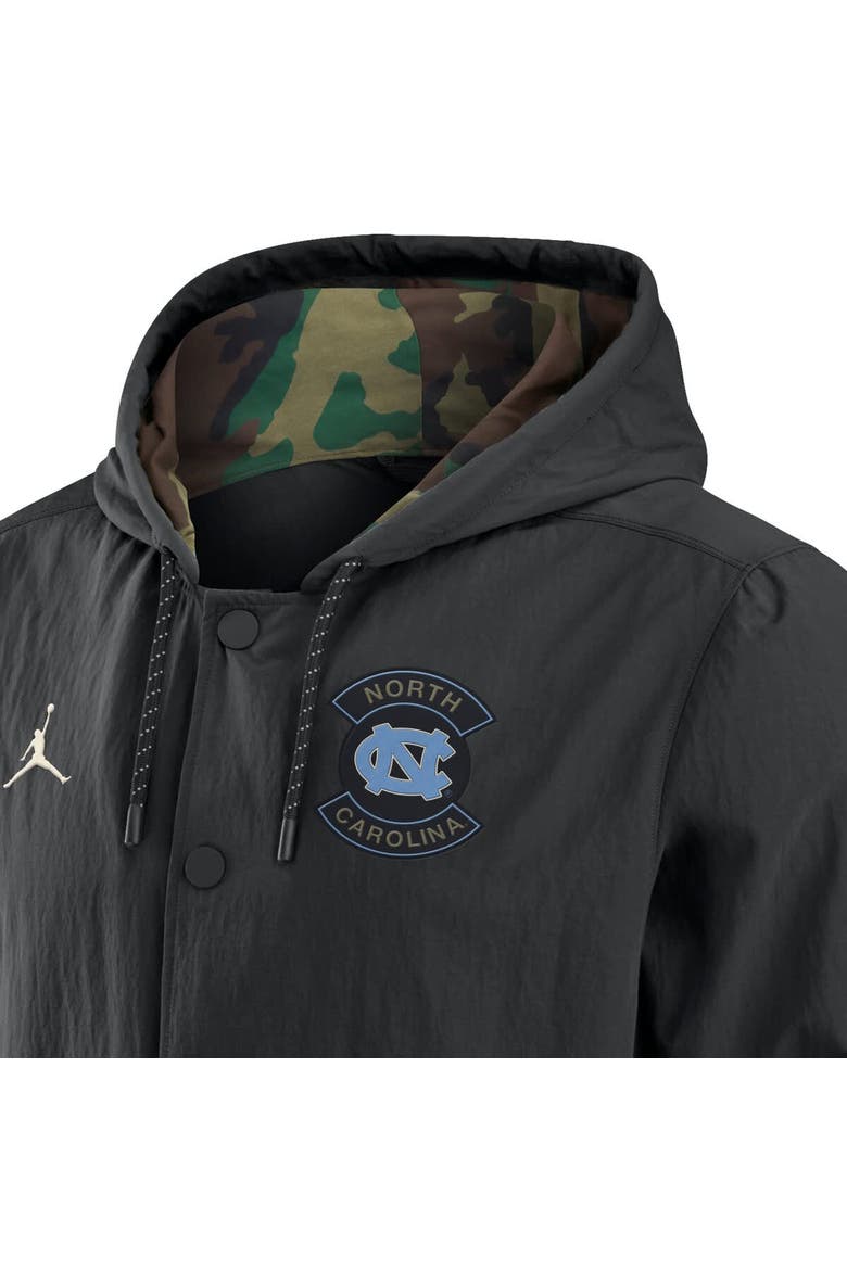 Men's Jordan Brand Black North Carolina Tar Heels 2025 NCAA Military Appreciation Full-Snap Jacket, Alternate, color, Black