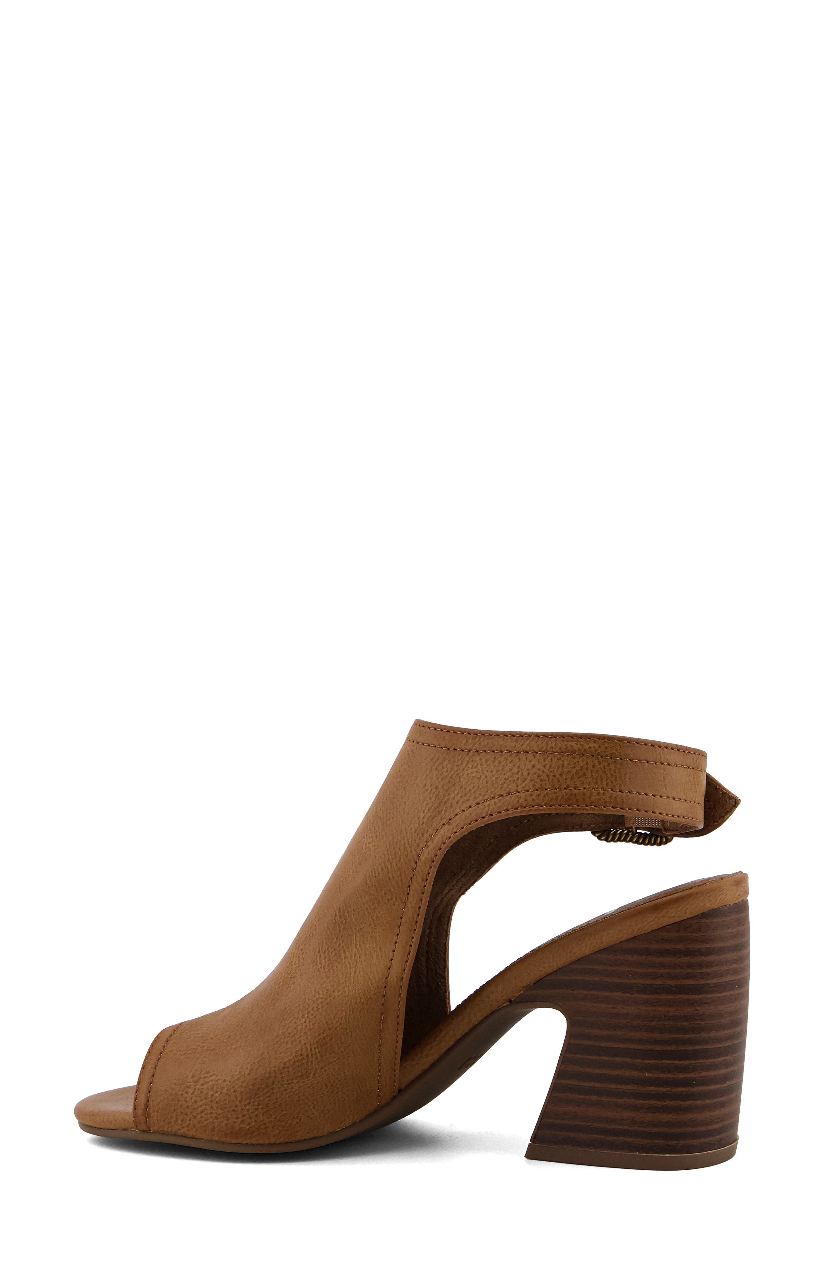 Ghita Faux Leather Block Heel Sandal, Alternate, color, CAMEL