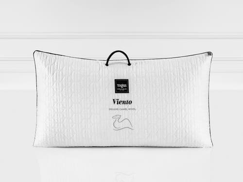 Togas Viento Camel Wool Silk Pillow In White