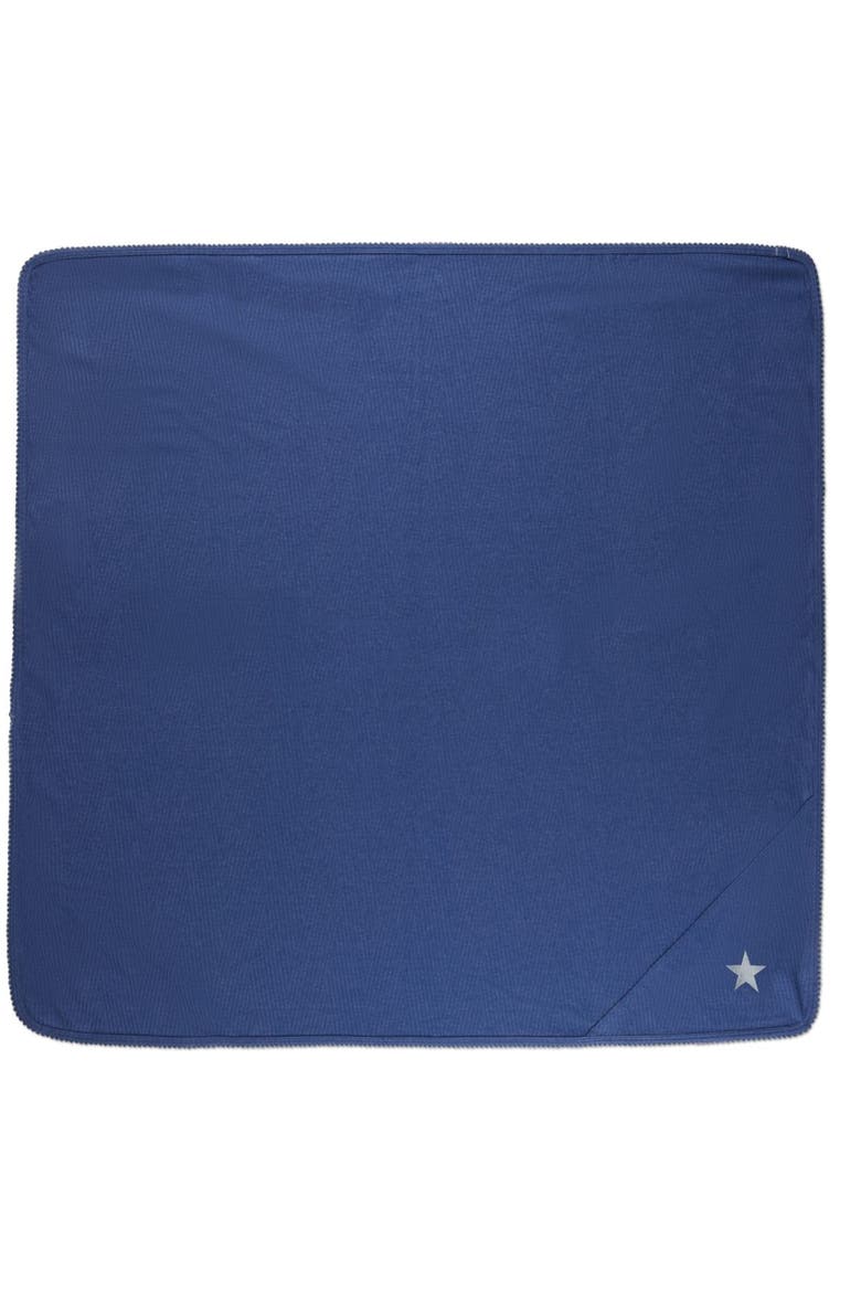 Baby Star-Embroidered  Textured Swaddle Blanket, Main, color, Navy