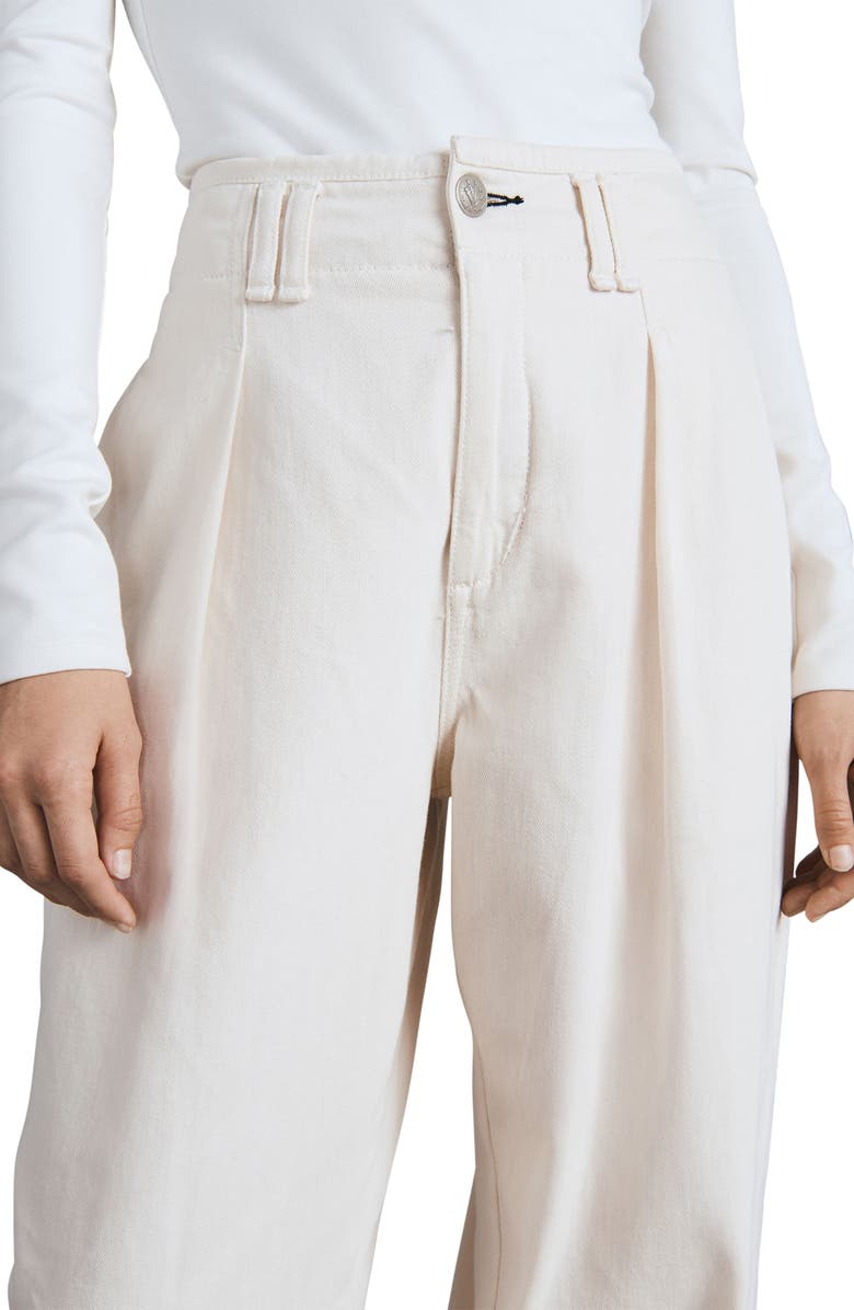 rag & bone Pleated High Waist Cotton Trousers, Alternate, color,
