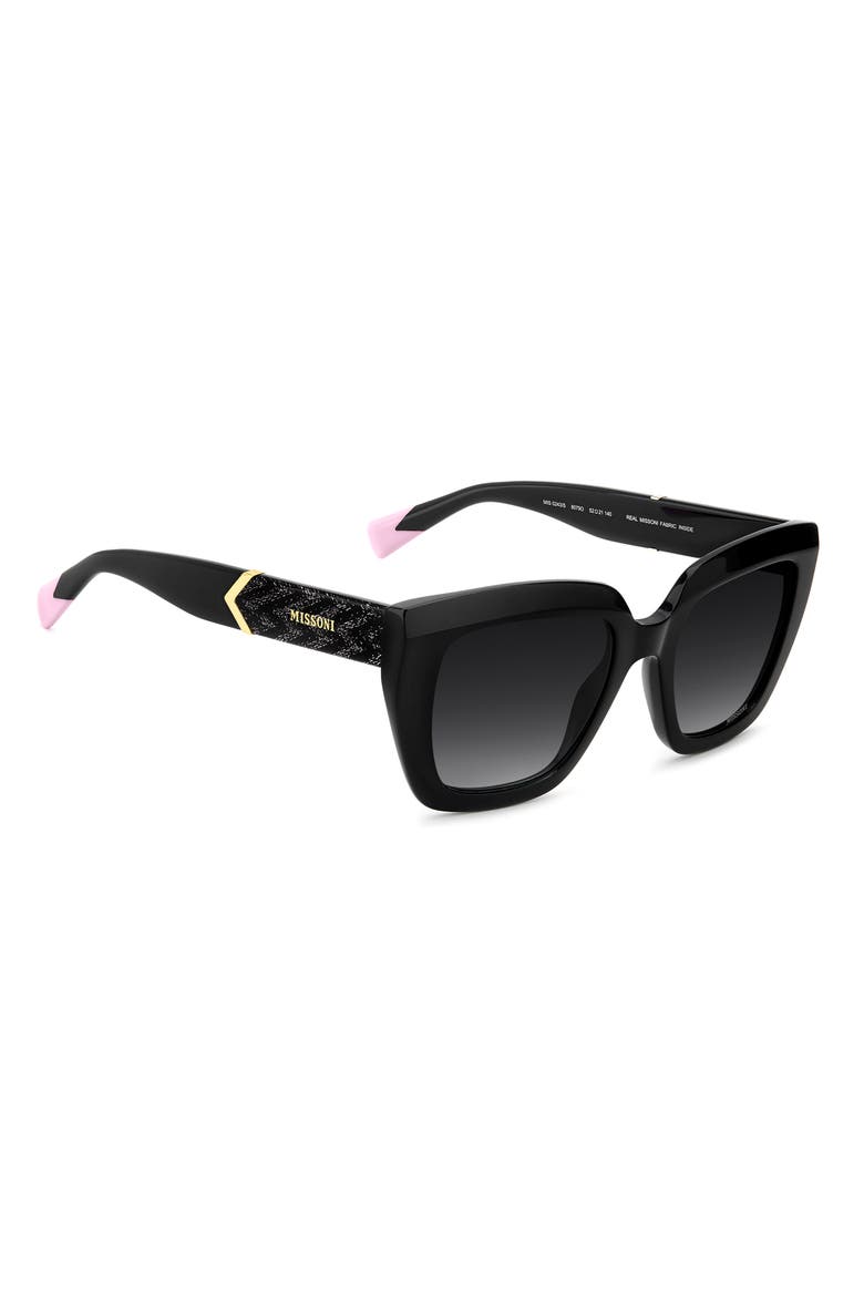 52mm Gradient Square Sunglasses, Alternate, color, BLACK/ DARK GREY SF