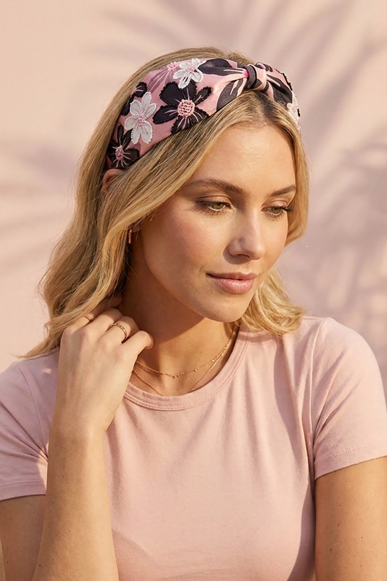 Mia Flora Knotted Headband, Alternate, color, Gold