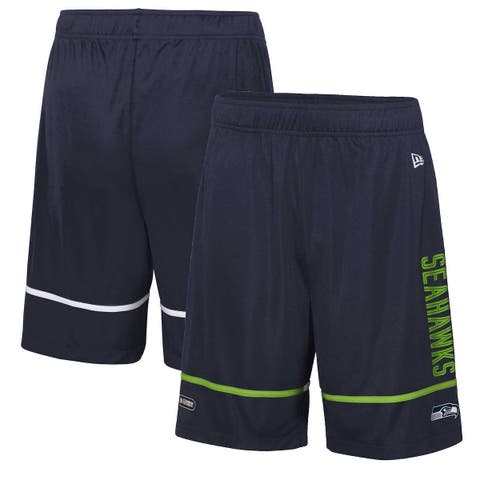 Men's New Era College Navy Seattle Seahawks Combine Authentic Rusher Training Shorts