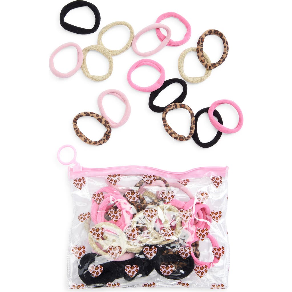 Capelli New York Kids' Set Of 60 Assorted Ponytail Holders & Pouch Set In Multi