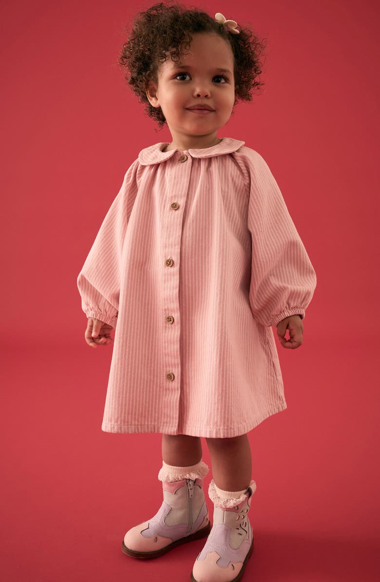 NEXT Kids' Stripe Long Sleeve Denim Shirtdress, Alternate, color,