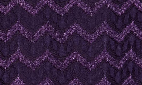 Connected Apparel Cape Sleeve Chevron Dress In Purple