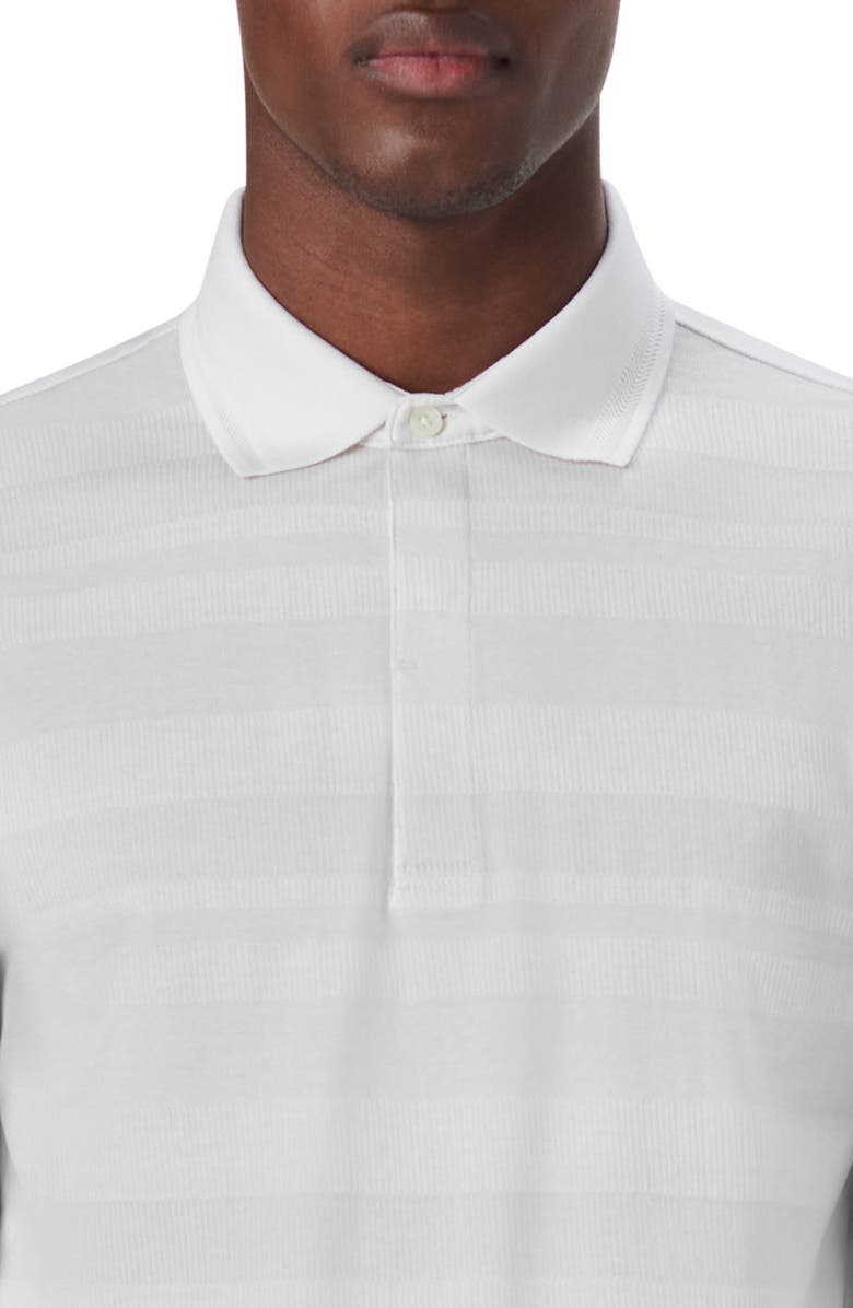 Bugatchi Three-Button Long Sleeve Polo, Alternate, color, Stone
