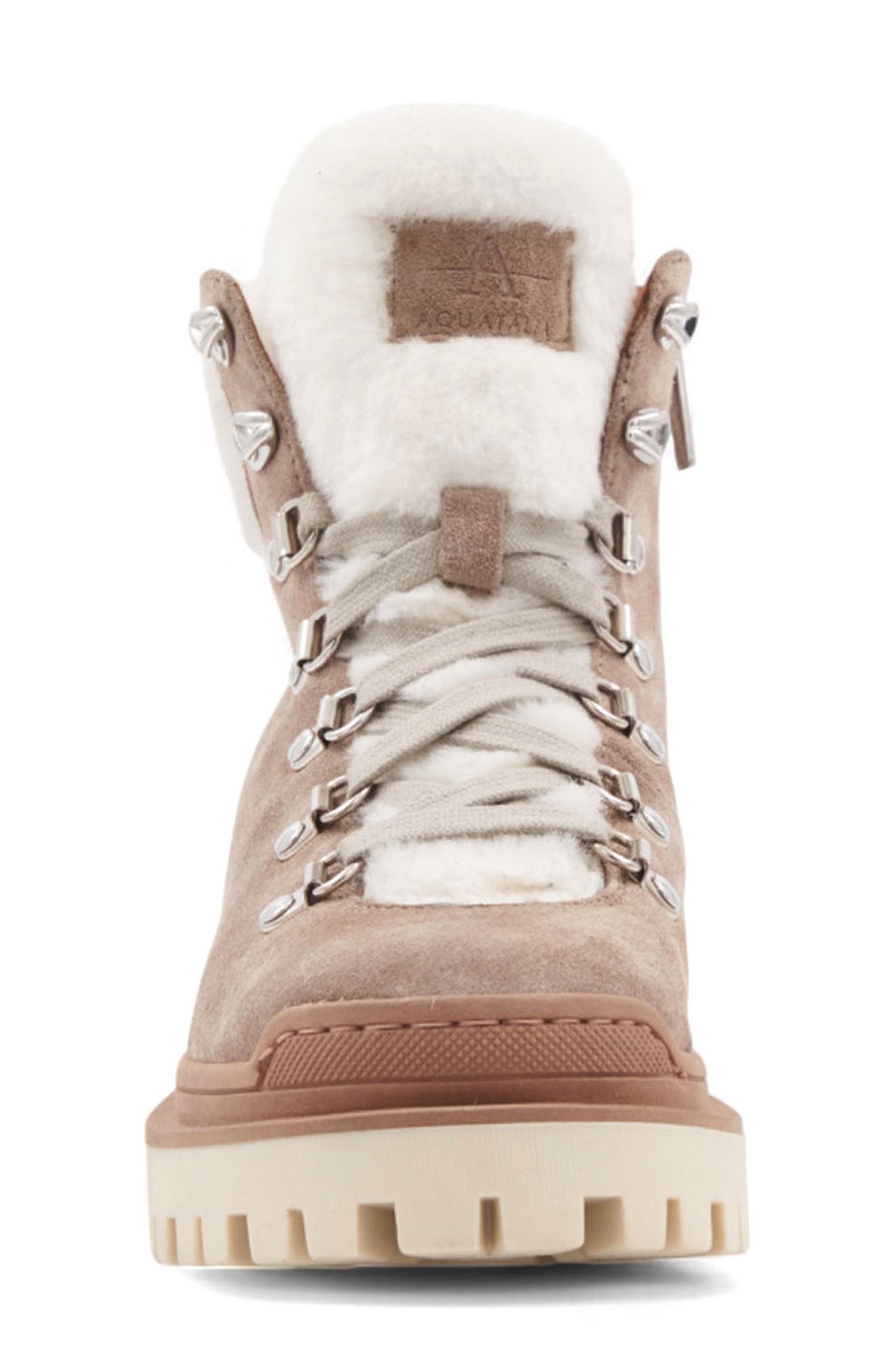 Coralie Weatherproof Leather Lace-Up Boot, Alternate, color, TAUPE SUEDE