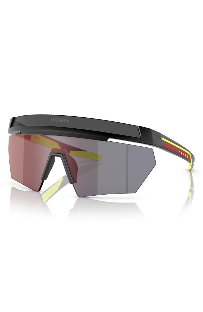 Prada Linea Rossa Shield Sunglasses, Alternate, color,