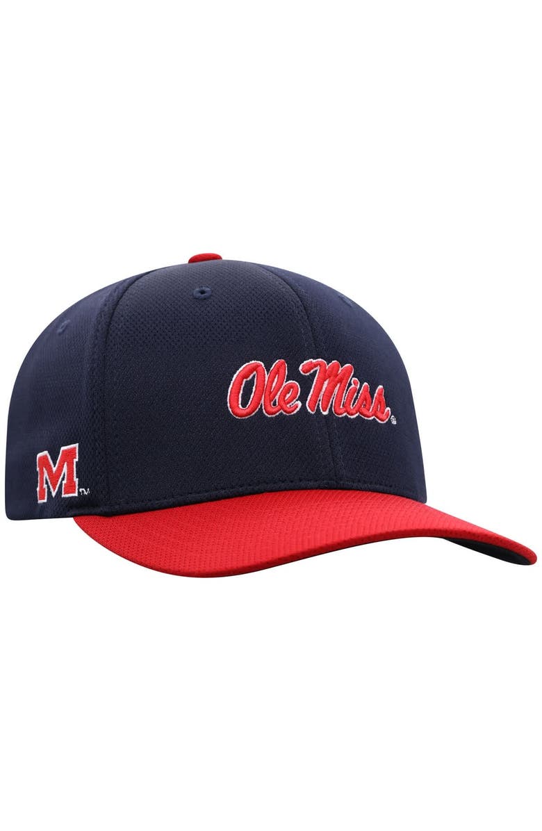 TOP OF THE WORLD Men's Top of the World Navy/Red Ole Miss Rebels Reflex Two-Tone Flex Hat, Alternate, color, 