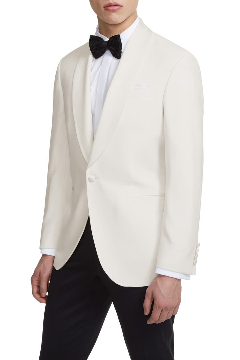 Ethan Trim Fit Solid Wool Dinner Jacket, Main, color, CREAM