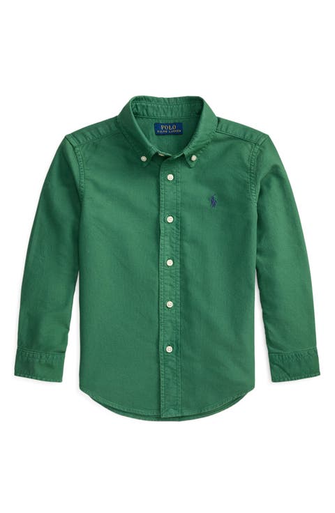 Kids' Cotton Oxford Button-Down Shirt