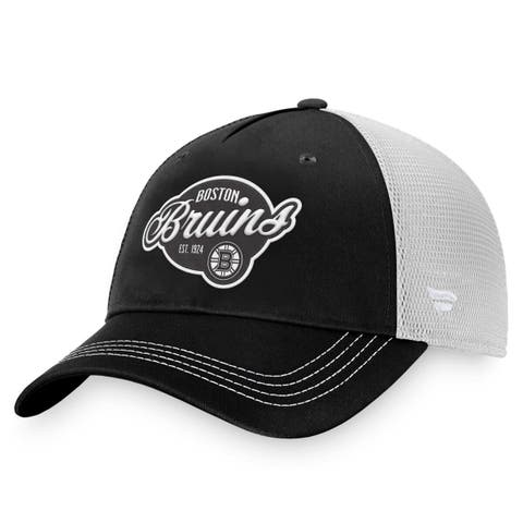 Women's Fanatics Branded Black/White Boston Bruins Fundamental Trucker Adjustable Hat