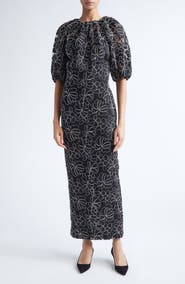 Lela Rose Naomi Floral Lace Dress