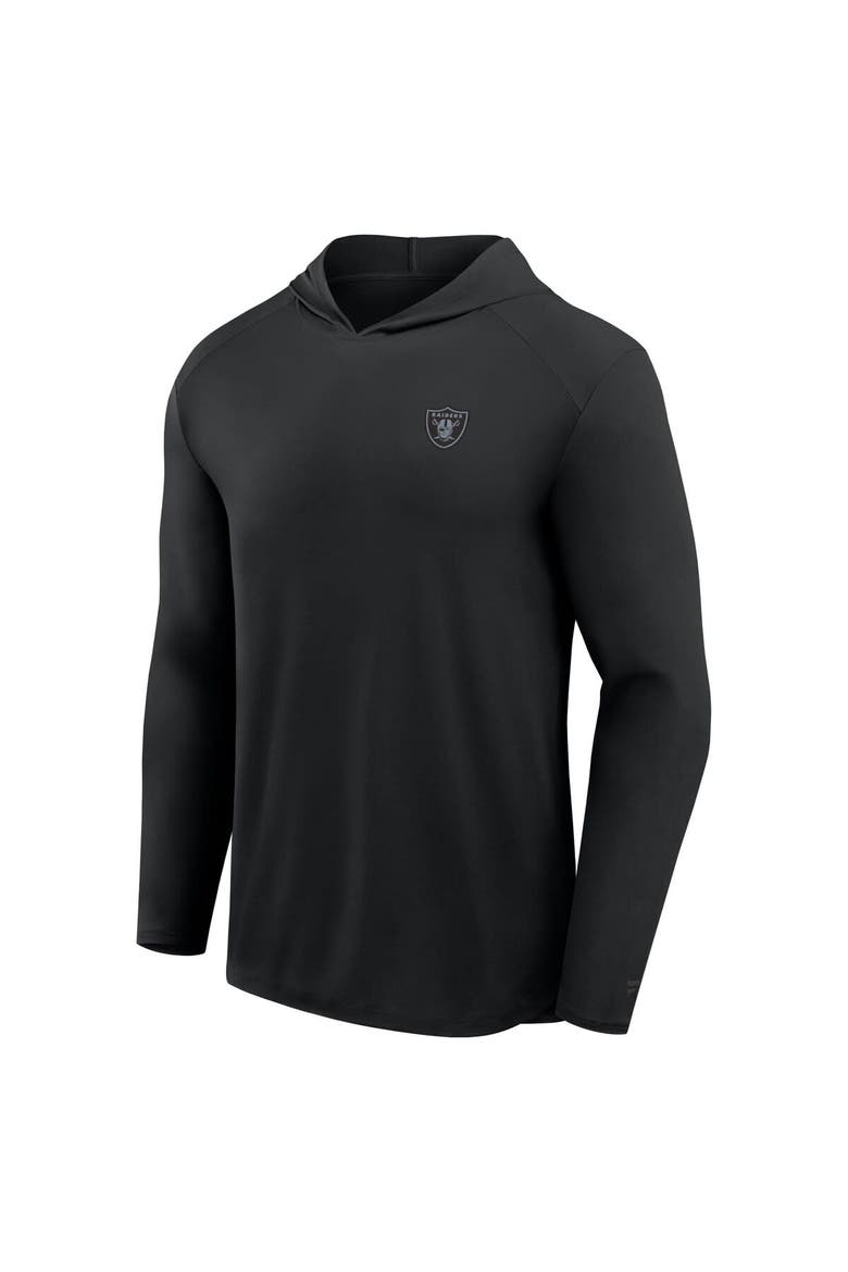 Men's Fanatics Black Las Vegas Raiders Front Office Power Mono Long Sleeve Hoodie T-Shirt, Alternate, color, Black