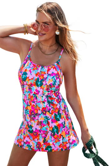 Swimsuits for All Chlorine Resistant Flowy Swimdress | Nordstrom