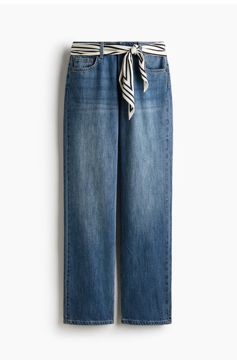 H&M Straight Regular Waist Jeans, Main, color, Denim Blue
